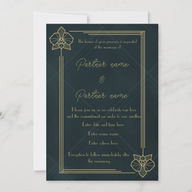 Invitation L'Orchidée Dorée (Devant)