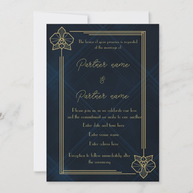 Invitation L'Orchidée Dorée (Devant)