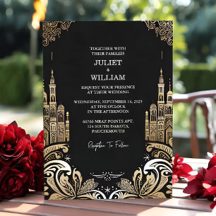 Invitation L'Ornate rétro arabe Exotic Bold Mariage damassé