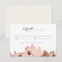 LOS ANGELES Aquarelle Skyline Mariage RSVP
