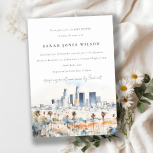 Invitation Los Angeles, California Watercolor Baby shower