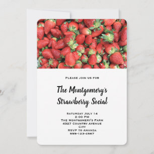 Invitation Lot de fraises rousses juteuses -fraises sociales