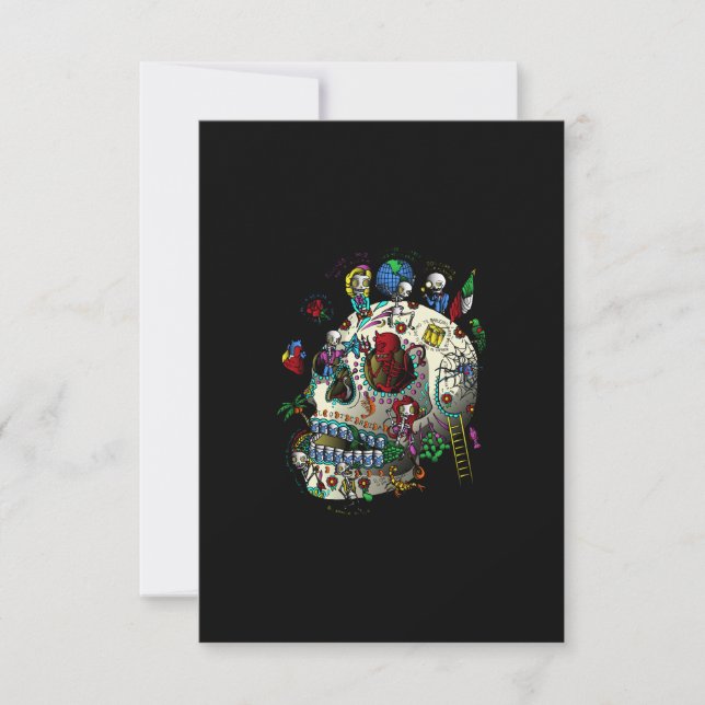 Invitation loterie du crâne mexicain (Devant)