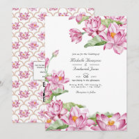 Lotus Flower Indian QR Code RSVP Mariage