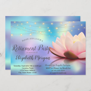 Invitation Lotus String Lights Holographique Retraite Party