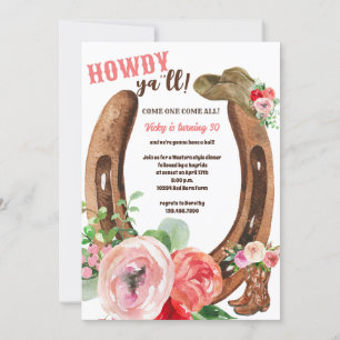 Invitation L'Ouest sauvage   Howdy   Cowgirl Party