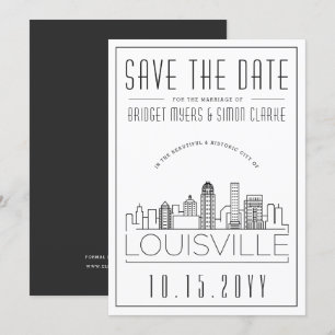 Invitation Louisville Mariage stylisé Skyline Enregistrer la