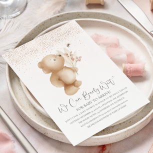 Invitation L'ours et le Baby shower de l'abeille