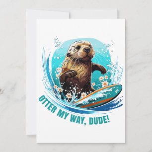 Invitation Loutre 841 Loutre qui surfe Elle vole des planches