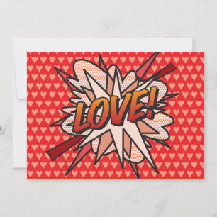Invitation LOVE Amusant Rétro Bande Dessinée Pop Art