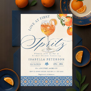Invitation Love at First Spritz Fête des mariées italienne