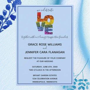 Invitation LOVE Blue Theme Same Mariage Collection