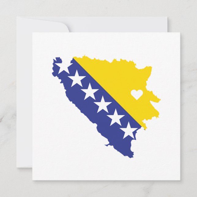 Invitation Love Bosnie-Herzégovine Cadeau Bosnian Pride Coeur (Devant)