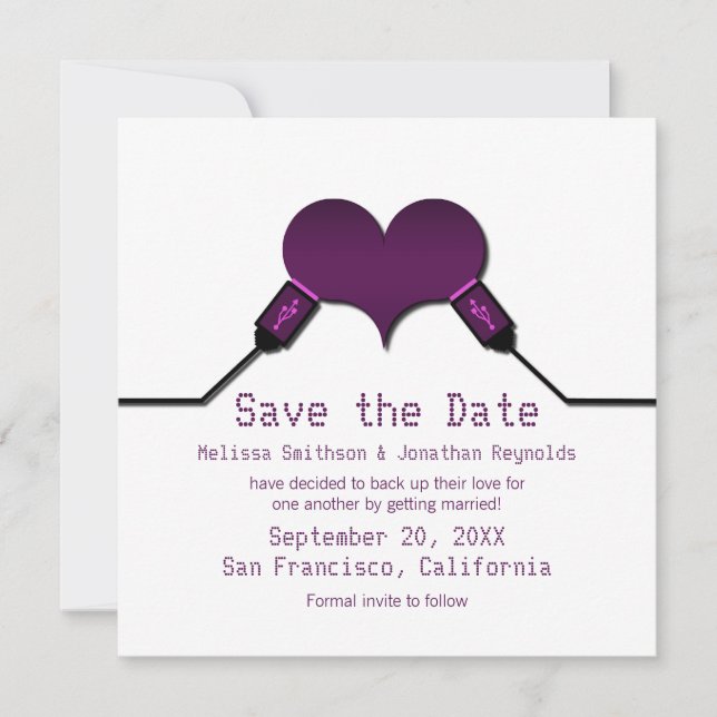 Invitation Love Connection USB Enregistrer l'Invitation de da (Devant)