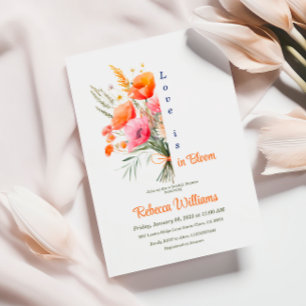 Invitation Love Fleur Fleur Fleur Fleur Orange Fête des marié