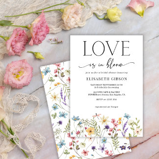 Invitation Love in Bloom Wildflowers Summer Bridal Shower