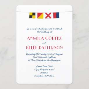 Invitation LOVE in Colorful Nautical Signal Flags