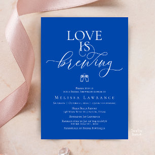 Invitation Love Is Brewing Baby Shower Calligraphie Élégant