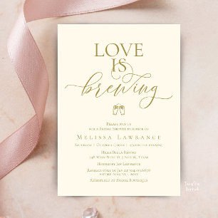 Invitation Love Is Brewing Baby Shower   Calligraphie Élégant