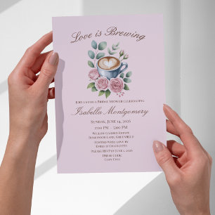 Invitation Love Is Brewing Blush Latte Enterrement de Vie de