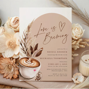 Invitation Love is Brewing Café Enterrement de Vie de Jeune F