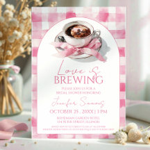 Love Is Brewing Café Ruban Rose Mariage Shower
