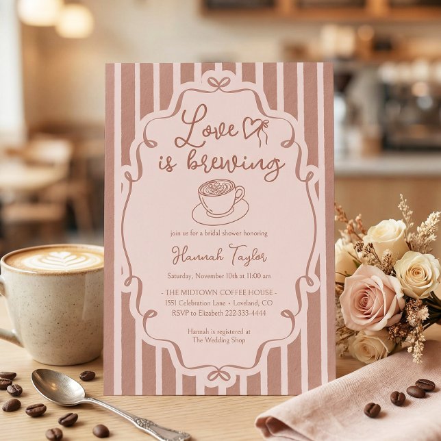 Invitation Love Is Brewing Coffee Bridal Shower (Créateur téléchargé)