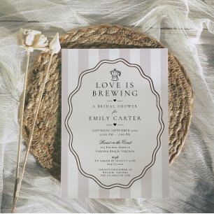 Invitation Love is Brewing Coffee Enterrement de mariage