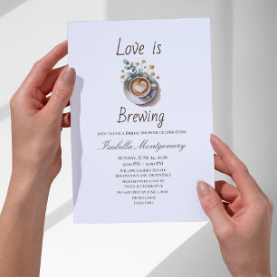 Invitation Love Is Brewing Cozy Espresso Baby Shower de Maria