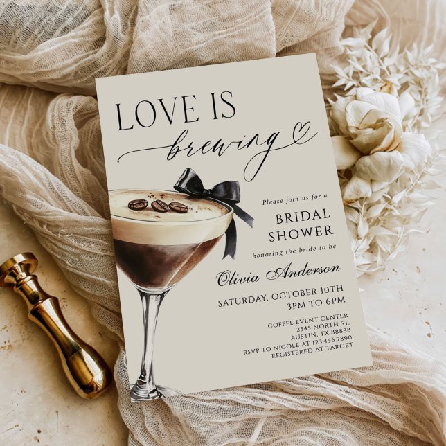 Invitation Love is Brewing Espresso Martini Bridal Shower (Créateur téléchargé)