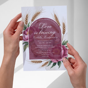 Invitation Love Is Brewing Peony Latte Baby Shower de mariage
