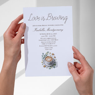 Invitation Love Is Brewing Rustic Espresso Enterrement de Vie