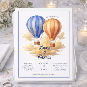 Invitation Love Is in the Air Hot Air Balloon Travel Mariage