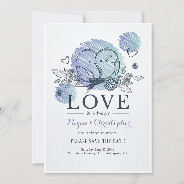 Invitation Love Is In The Air Save the Date Annonce (Devant)