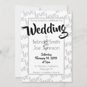 Invitation Love Modern Script Typography Mariage