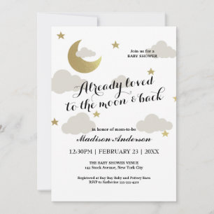 Invitation Love Moon et Parties scintillant arrière Star Clou