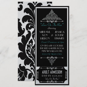 Invitation "Love On the Run", un mariage en fuite