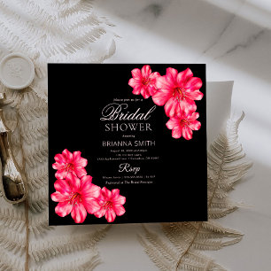 Invitation Love Rosy Flowers Fête des mariées moderne