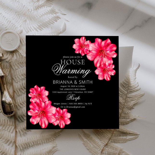 Invitation Love Rosy Flowers Moderne Ménage (Créateur téléchargé)