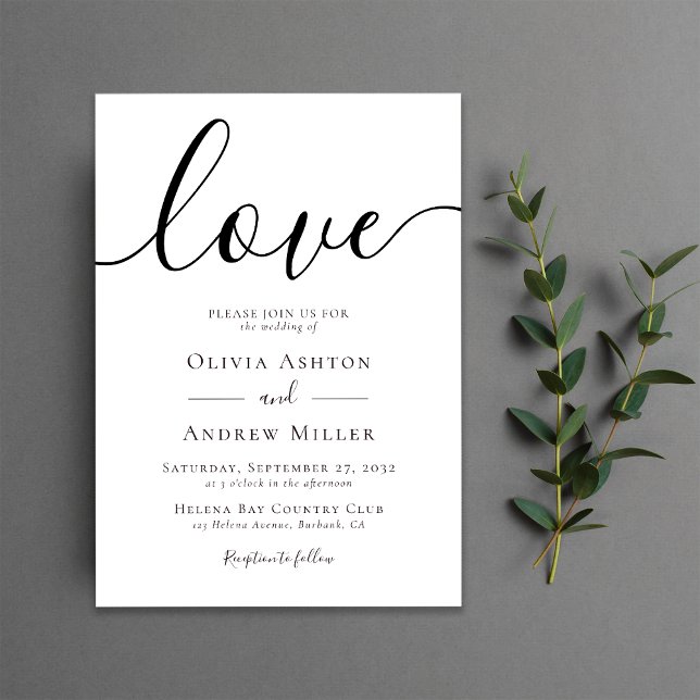 Invitation Love Script Mariage moderne (Créateur téléchargé)