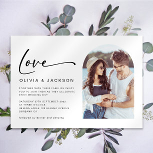 Invitation Love Script Modern Arch Mariage photo
