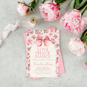 Invitation Love Shack Fiance Fête des mariées Fleurs roses
