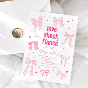Invitation Love Shack Fiance Pink Bow Fête des mariées