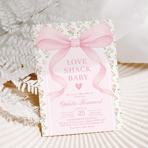 Invitation Love Shack Roses Arc-en-ciel Fille Baby Shower