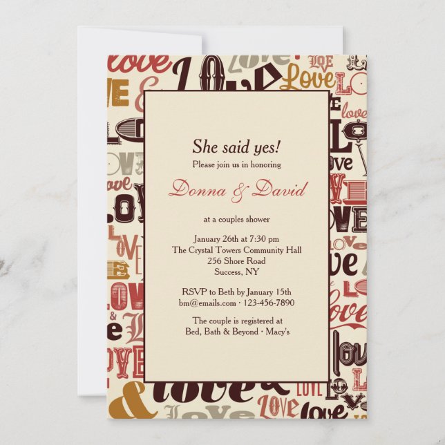 Invitation Love Words (Devant)