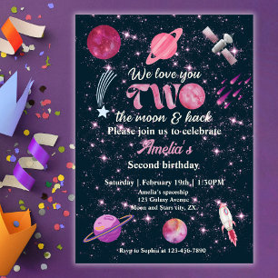 Invitation Love You Two The Moon Girls 2e Anniversaire