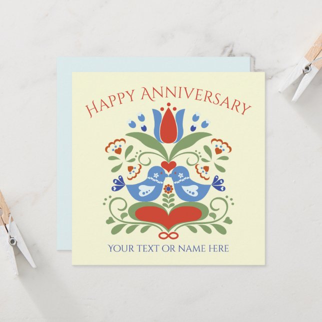 Invitation Lovebirds et Blossoms (Devant/Arrière en situation)