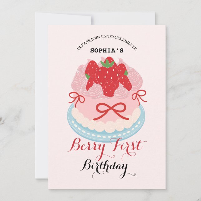 Invitation Lovely Berry fête d'anniversaire (Devant)
