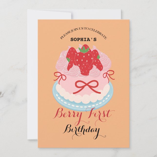 Invitation Lovely Berry fête d'anniversaire (Devant)