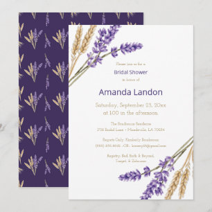 Invitation Lovely Lavender & Fête des mariées de blé